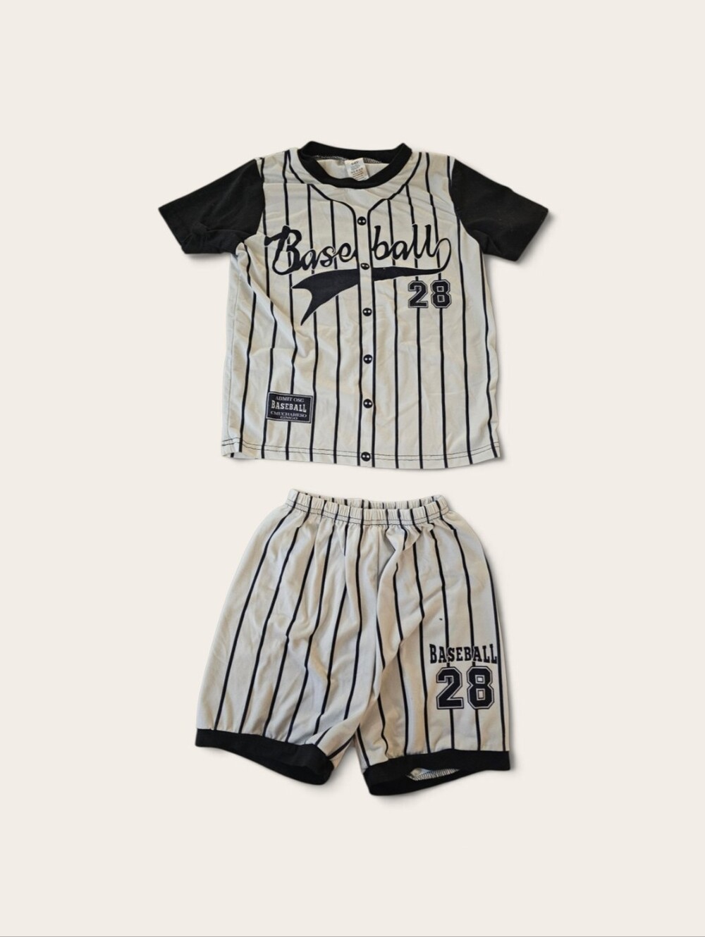 Kids Baseball Matching Jersey Set - Black & White